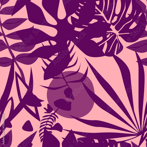 Tropical pattern, floral, leaves. Digital print in Repeat (rapport), Resolution 300 DPI, ideal for fashion, decoration and stationery.