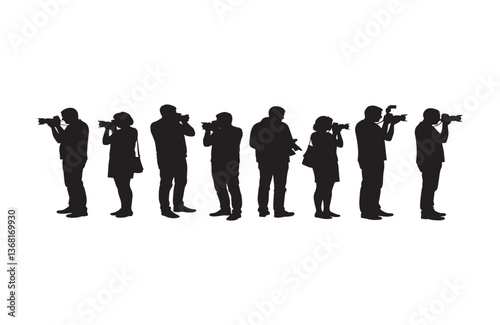 DSLR Camera Users in Black Silhouette