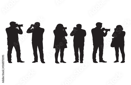 Group of Photographers Holding DSLR
