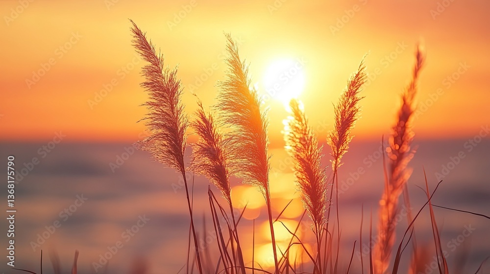 Sparrow in Reeds at Sunset, A Peaceful Wildlife Scene Capturing the Golden Hour Sparrow in Reeds at Sunset, A Peaceful Wildlife Scene Capturing the Golden Hour