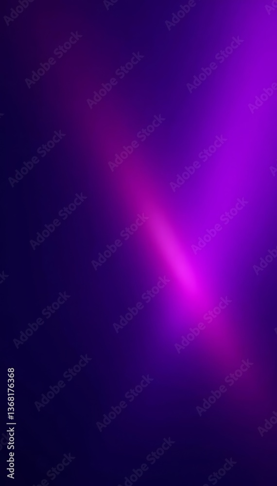 Fototapeta premium Vibrant purple gradient digital light beams on dark background, neon, abstract