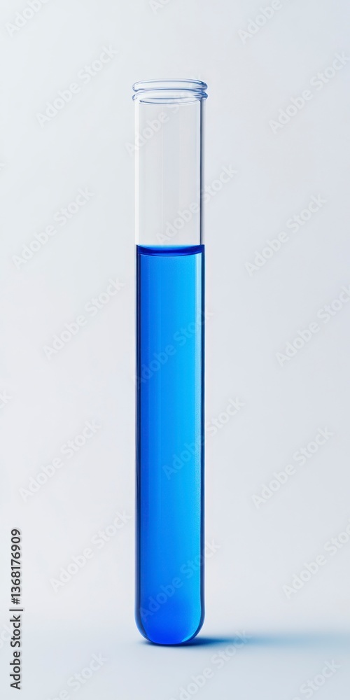 Test Tube with Blue Liquid Science Experiment Ready for Scientific Research Test Tube with Blue Liquid Science Experiment Ready for Scientific Research