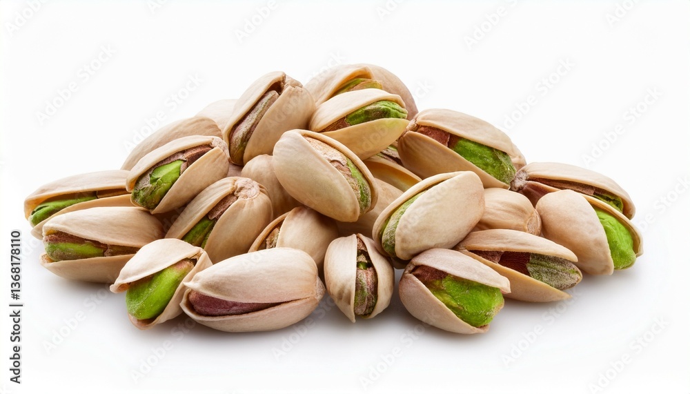 pile of pistachios in shells isolated on white background pile of pistachios in shells isolated on white background