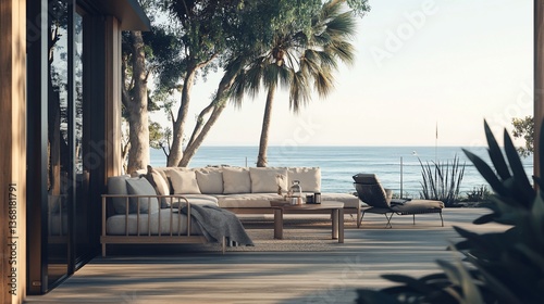 beach chairs and umbrellas