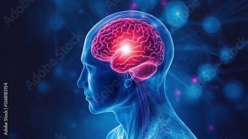 Brain bleeding into water, symbolizing dementia risk from brain hemorrhages.
