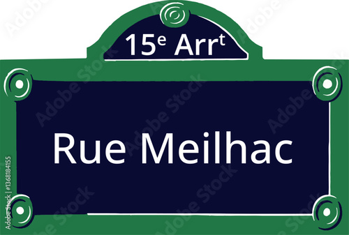 15e Arrt, Elegant Parisian Street Sign