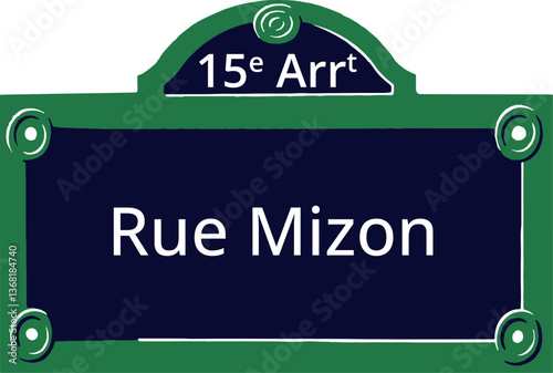 15e Arrt, Elegant Parisian Street Sign