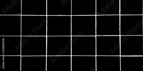 Checked paper grunge overlay background with seamless abstract line patterns. Vintage black and white texture for fabric, brick, and modern interior elements