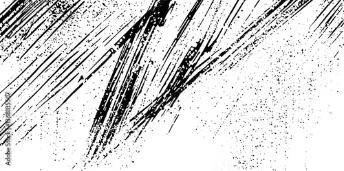 Grunge background with scratched paper texture. Aged black and white distressed overlay with cracks, dirt, and vintage elements for urban retro design and photography
