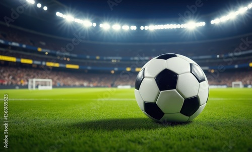 Close-up of soccer ball on field