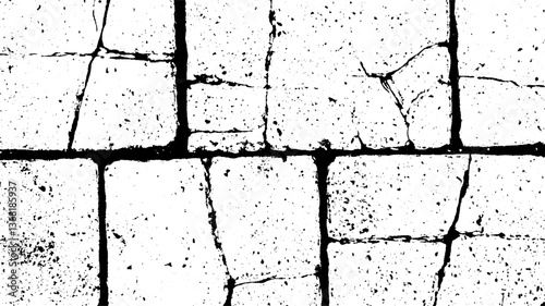 Grunge brick wall background with rough distressed texture. Vintage crackled stone and concrete effect with dusty overlays for aged retro and urban designs