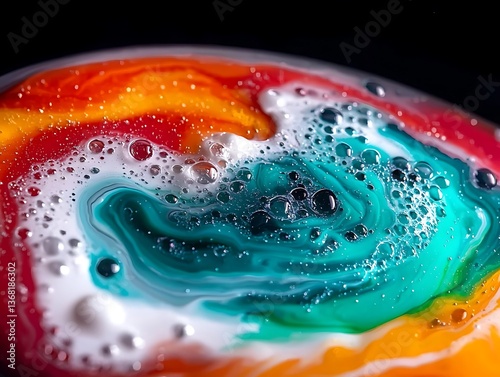 Colorful Milk Swirl Abstract