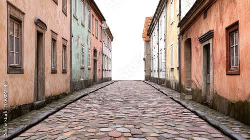 narrow street in the old town of tallinn photo