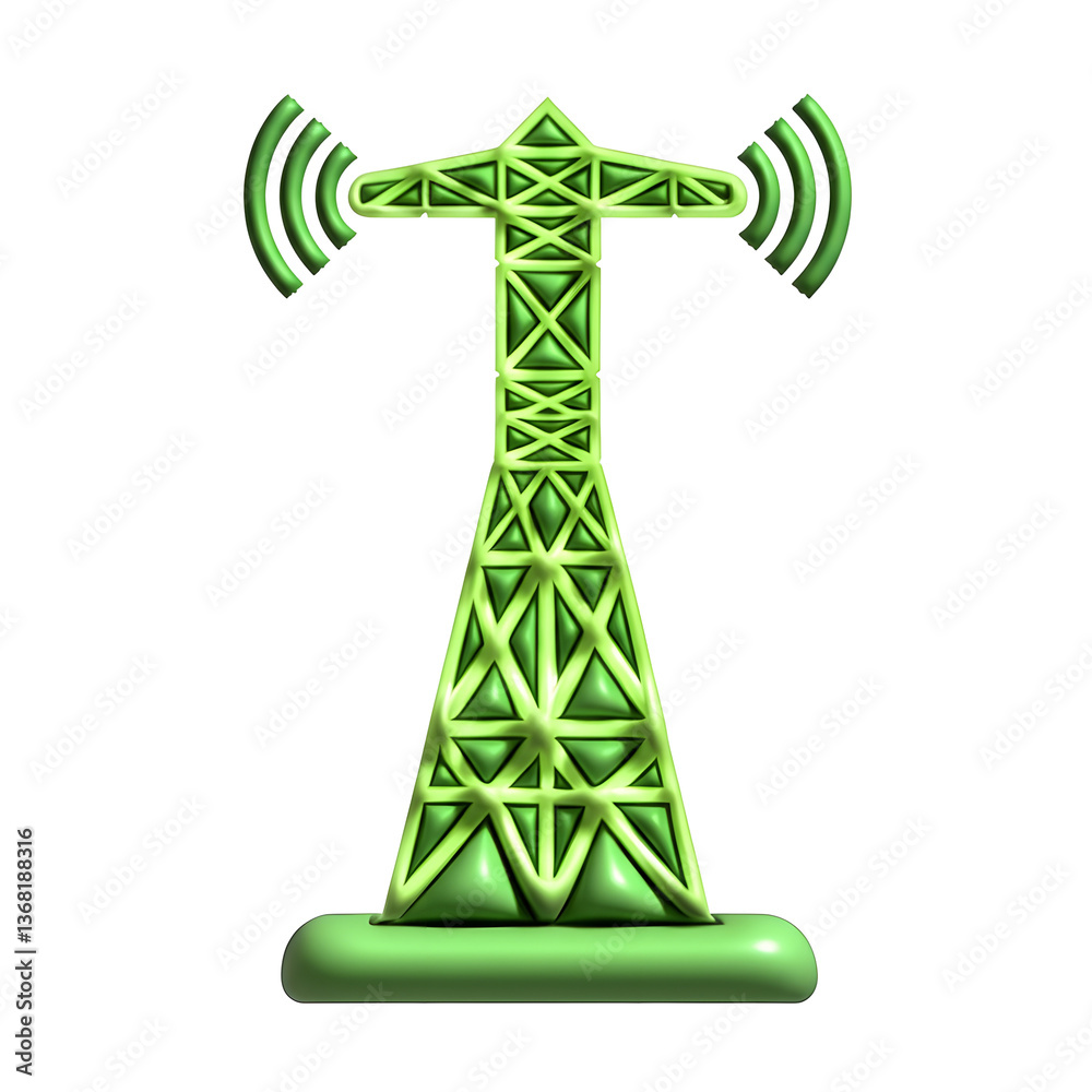 Obraz premium Generative AI,3D energy industry icons. Image with background removed in cartoon 3D style.