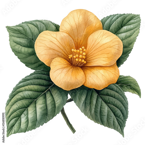 A watercolor of a cloudberry, isolated on a white background. Cloudberry vector.

