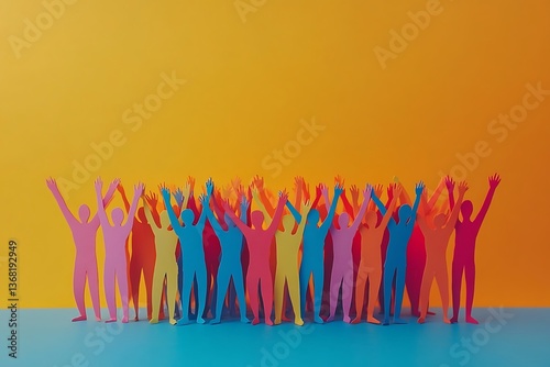 Colorful Paper People Celebrating Unity43