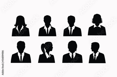 Business Avatar icons, office profile vector, company work icons