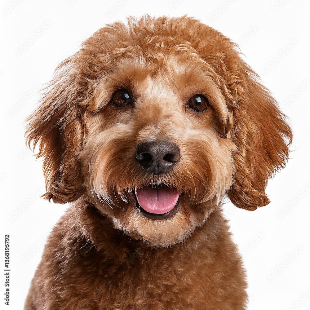 Fototapeta premium golden doodle dog isolated on transparent background
