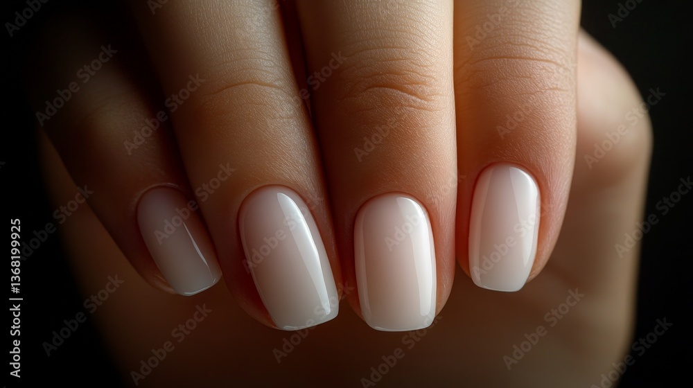 Elegant hand nail model showcasing nail polish in soft light close-up view beauty and style concept Elegant hand nail model showcasing nail polish in soft light close-up view beauty and style concept