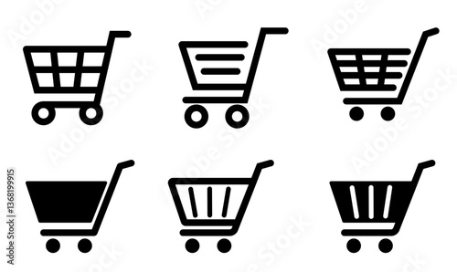 shopping cart icon set