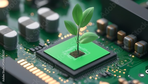 Green Tech Plant on Microchip. (1)