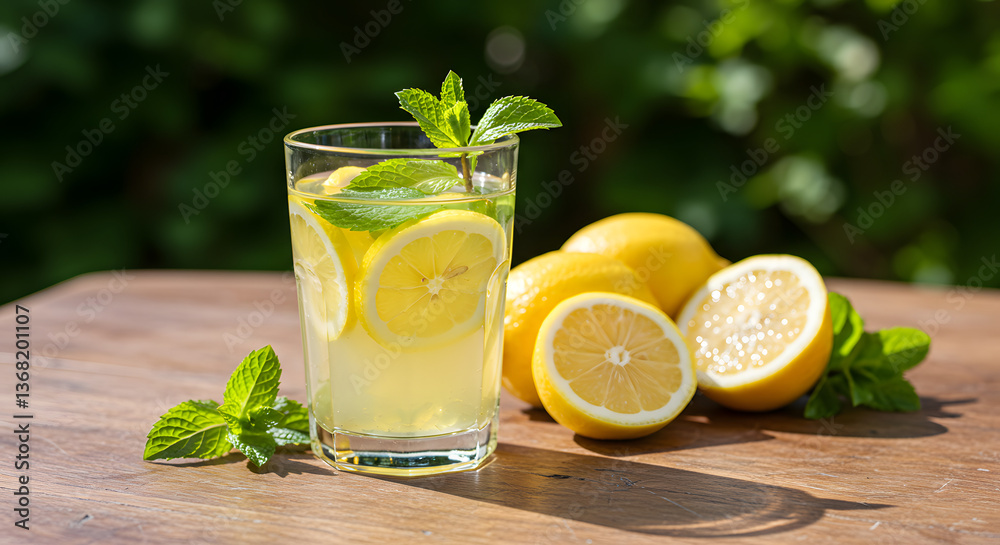 Fototapeta premium Cool and Zesty Lemonade: Perfect Summer Drink