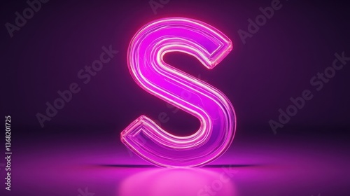 Wallpaper Mural Bright and Vibrant Neon Pink Letter S Character Illuminated with Soft Glow on Dark Background for Modern Designs and Creative Projects Torontodigital.ca