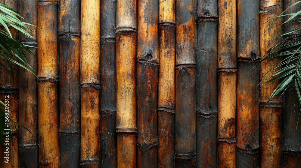 Bamboo wall decoration interior design natural elements contemporary space close-up view organic aesthetics Bamboo wall decoration interior design natural elements contemporary space close-up view organic aesthetics