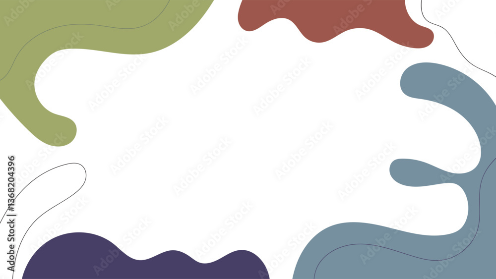 ABSTRACT BACKGROUND HAND DRAWN ORGANIC SHAPES WITH COPY SPACE AREA FLAT PASTEL COLORFUL DESIGN VECTOR TEMPLATE FOR WALLPAPER, COVER DESIGN ABSTRACT BACKGROUND HAND DRAWN ORGANIC SHAPES WITH COPY SPACE AREA FLAT PASTEL COLORFUL DESIGN VECTOR TEMPLATE FOR WALLPAPER, COVER DESIGN