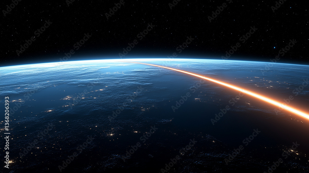 Obraz premium A futuristic representation of innovative Aquarius space star mapping with white, gold, and silver accents symbolizing modern technology, cosmic exploration, and forward-thinking innovation.