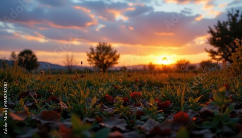 The rhythmic chirping of crickets filled the silence, creating a peaceful background soundtrack to the evening.