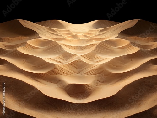 Desert Sand Dunes with Night Texture.