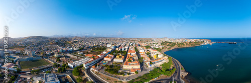 Aerial view of Plato in Praia  - Santiago - Capital of Cape Verde Islands - Cabo Verde