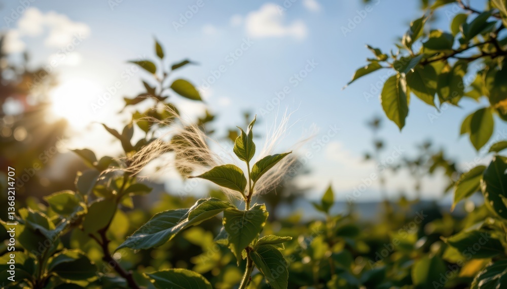 A gentle breeze rustling through the leaves, bringing a cool relief on a warm summer evening. A gentle breeze rustling through the leaves, bringing a cool relief on a warm summer evening.
