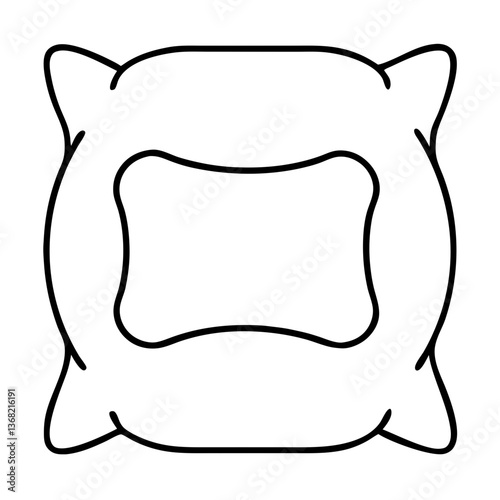 Minimalist line art cushion design on a white background  