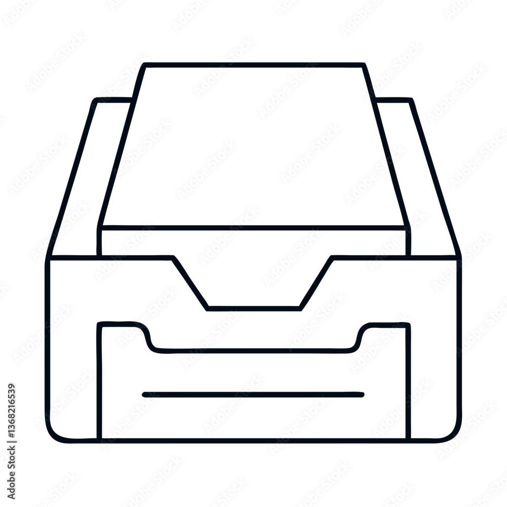 Icon of a Paper Tray for Office Organization Icon of a Paper Tray for Office Organization