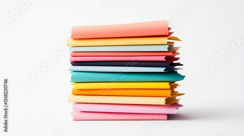 Wallpaper Mural Stack of Colorful Papers on a White Background for Design Use Torontodigital.ca