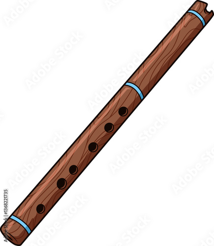 Traditionelle Quena aus Holz mit markanter Kerbe am Mundstück, ideal für Andenmusik, Kultur- und Instrumentenillustrationen.