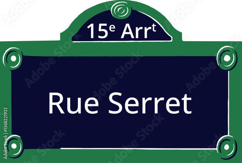 15e Arrt, Elegant Parisian Street Sign