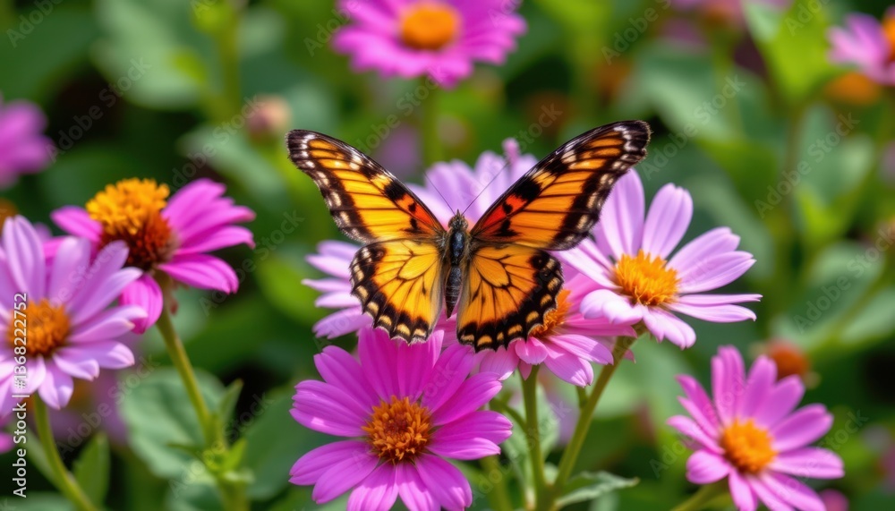 Each bloom seems to compete for the attention of the butterflies, flaunting brilliant colors and intricate patterns. Each bloom seems to compete for the attention of the butterflies, flaunting brilliant colors and intricate patterns.