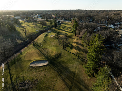 Golf course at sunrise; Lincoln, Nebraska