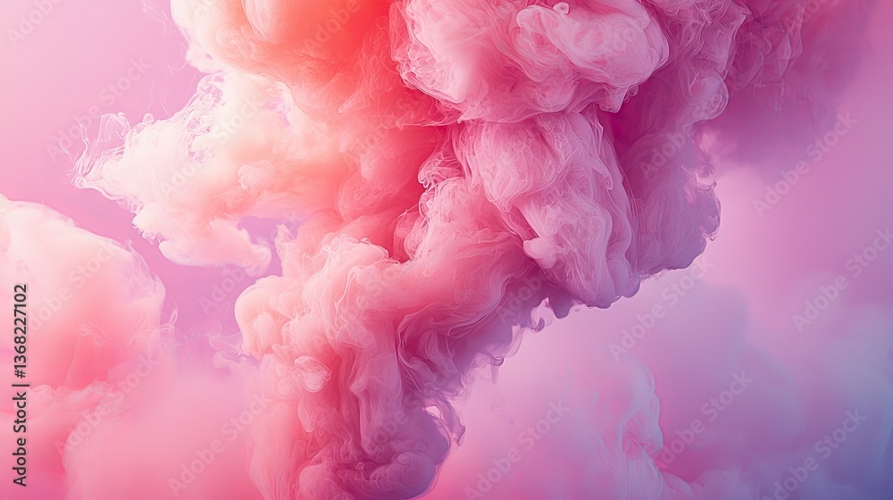 Fototapeta premium Gradient backgrounds velvet tone. A vibrant blend of pink and soft cloud-like formations, creating an ethereal and dreamy atmosphere.