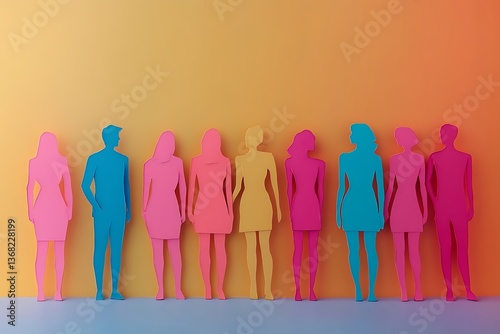 Wallpaper Mural Colorful Paper People Cutouts Equality Solidarity Torontodigital.ca