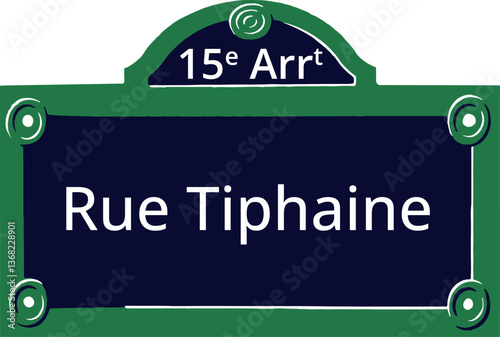 15e Arrt, Elegant Parisian Street Sign