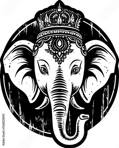 Ganesha head vector