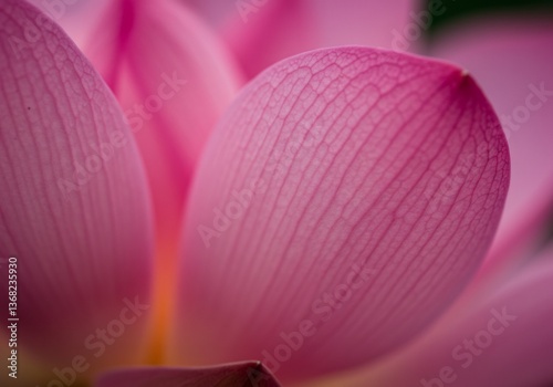 Soft Pink Lotus Petals Close Up Delicate Texture. AI Generated