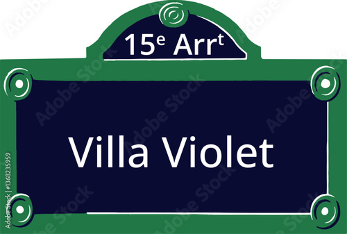 15e Arrt, Elegant Parisian Street Sign