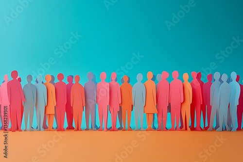 Colorful Paper People Diverse Group Inclusion
