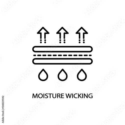 Moisture wicking editable stroke outline icon isolated on white background vector illustration. Pixel perfect.
