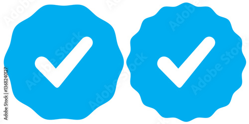 tickInstagram, Facebook, Twitter, Tiktok, Telegram, Whatsapp, Viber, Youtube, set verified profile badges. Check mark verified account icons. Account verification icon. Guaranteed safety pers